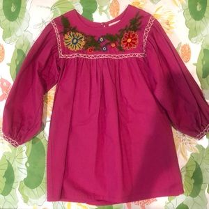 MIMI & MAGGIE magenta embroidered dress